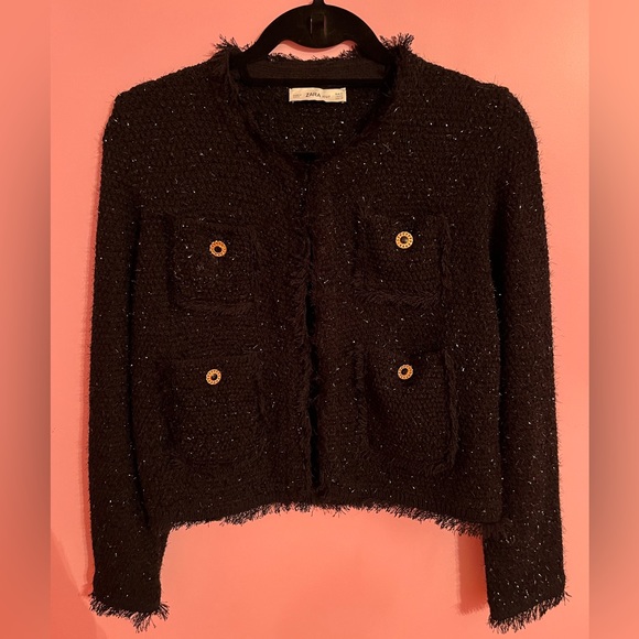 ZARA Black Sweater Jacket - Picture 2 of 2